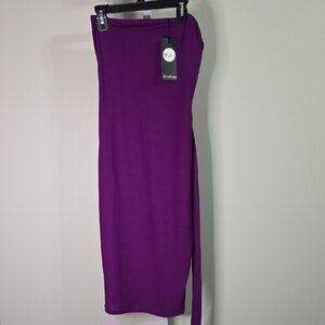 Boohoo Night Bandeau The‎ Belt Mini Dress Purple Ladies Sz 6